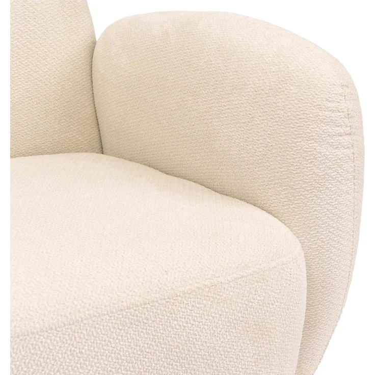 Sessel HWC-P33, Lounge-/Relax-/Cocktailsessel Polstersessel, Stoff/Textil Chenille (330 g/m²) ~ creme – Bild 8