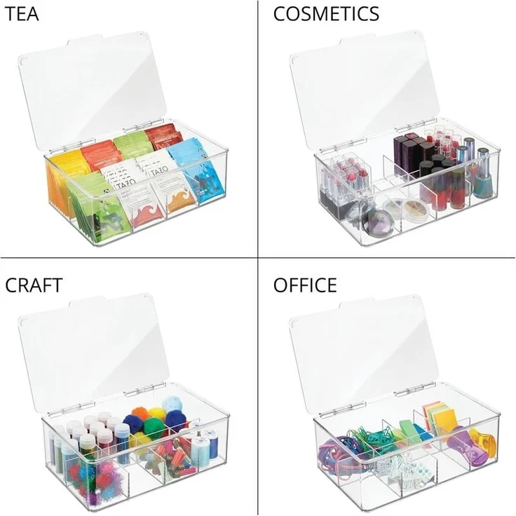 Aufbewahrungsbox Tee Kaffee Gewürze Küche Organizer 8 Fächer mDesign transparant – Bild 7