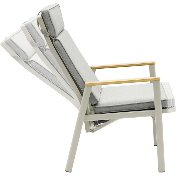 LC Garden 'Mira' Gartenstuhl, 4 Stk, verstellbar, Taupe, 109 x 60 x 67 cm – Bild 3