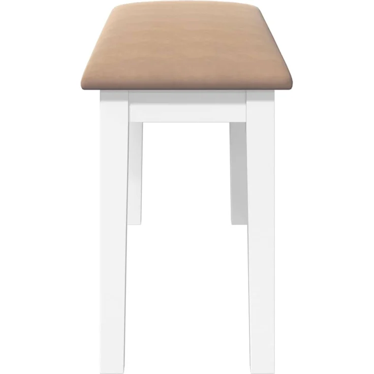 vidaXL Bank 90 cm Weiß Massivholz Gummibaum 4102600 – Bild 5