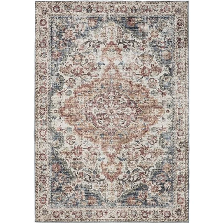 Interiyou Teppich Gent, Rechteckig, Höhe: 5 mm, Vintage Kurzflor für Wohnzimmer, Schlafzimmer, waschbar, pflegeleicht – Bild 4
