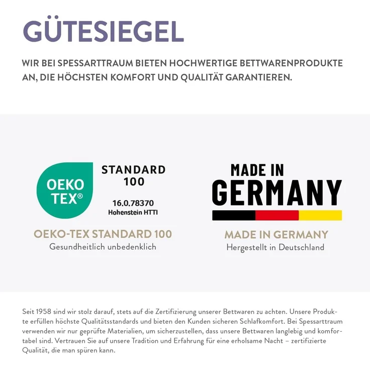 Schlafstil Baumwollkissen F400, Füllung: 100% Polyester, Bezug: 100% Baumwolle, hergestellt in Deutschland, allergikerfreundlich – Bild 4