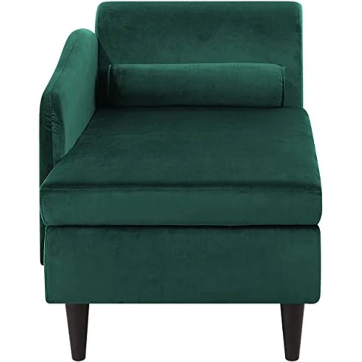 Chaiselongue Samtstoff smaragdgrün rechtsseitig LUIRO – Bild 6
