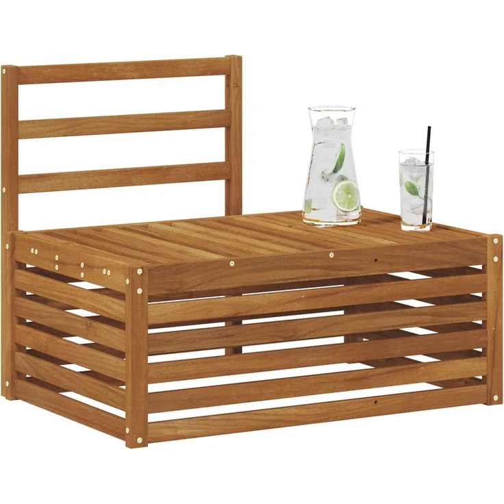 vidaXL Outdoor End Sofa Natur 91 x 63 x 73 cm Massivholz Akazie 900504 – Bild 3