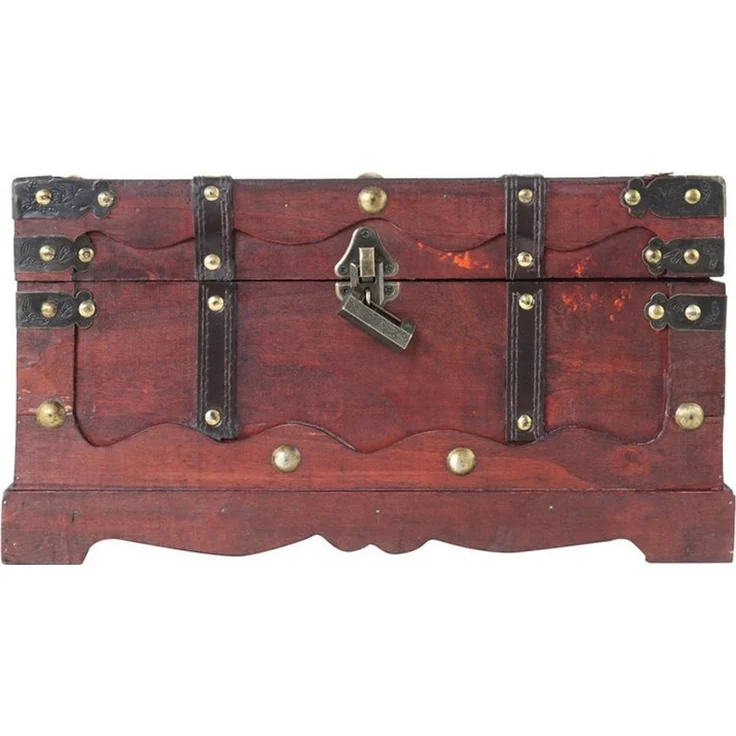 HMF Schatzkiste Schatztruhe Frankreich aus Holz mit dekorativem Metallschloss (1 St), handgefertigte Holztruhe, 40 x 20 x 22 cm – Bild 3