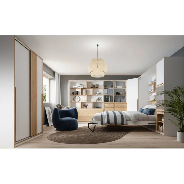 Jugendzimmer Gästezimmer S-ROOM 1 in Weiß und Catania Eiche von Forte