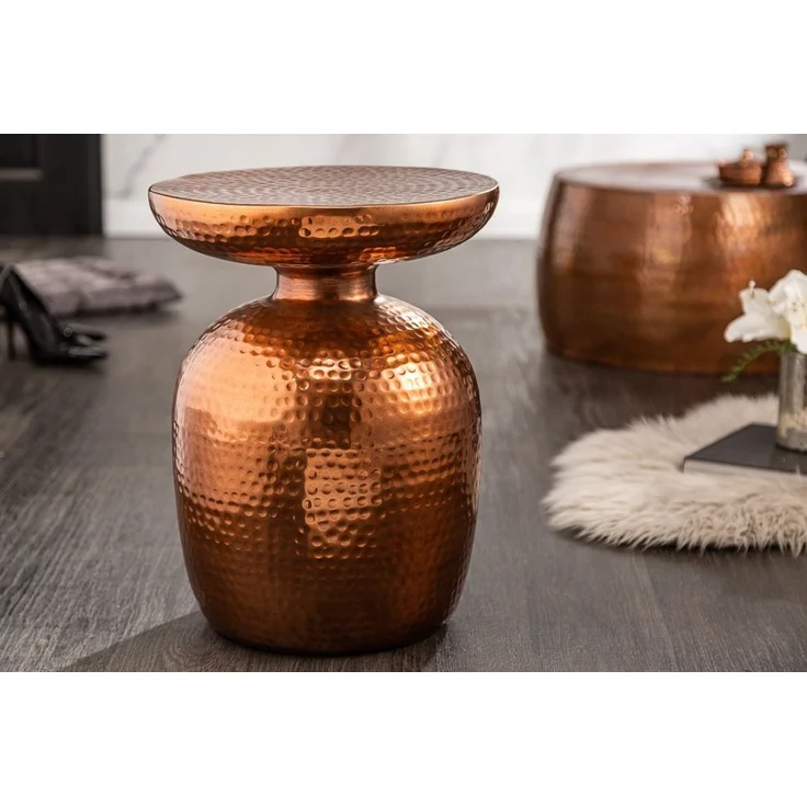 riess-ambiente Beistelltisch ORIENT 50cm kupfer (Einzelartikel, 1-St), Wohnzimmer · Metall · rund · Hammerschlag Design · Handarbeit – Bild 2