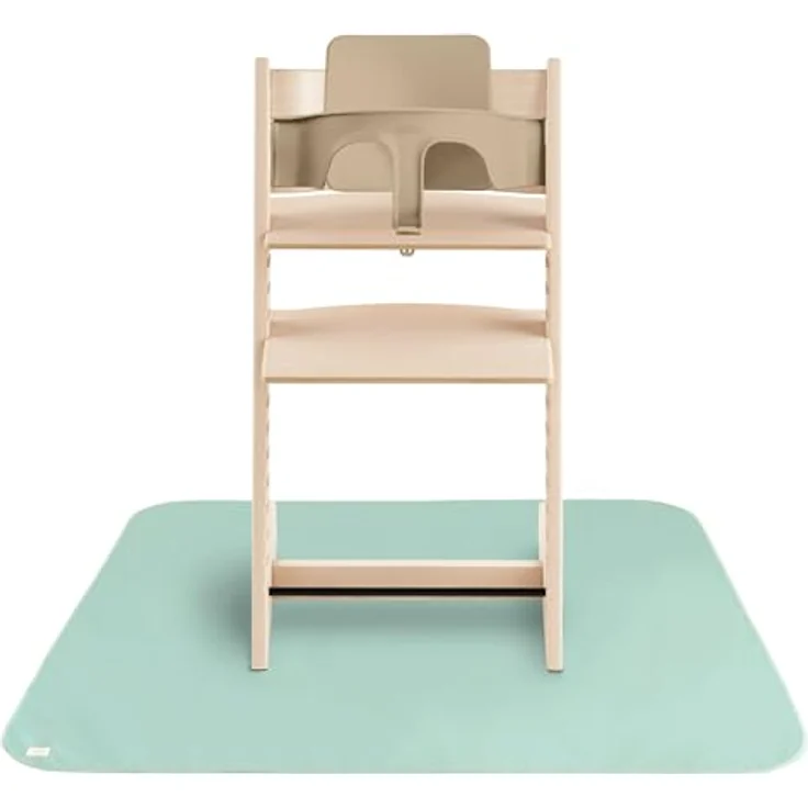 Mushie Spritzmatte Bodenschutzmatte für Baby | Wasserdichte & Maschinenwaschbare Matte für Hochstuhl | 108x108 cm | Leicht, Langlebig & BPA-frei Splat Mat | Perfekt für Essensbereich (Roman Green) – Bild 2