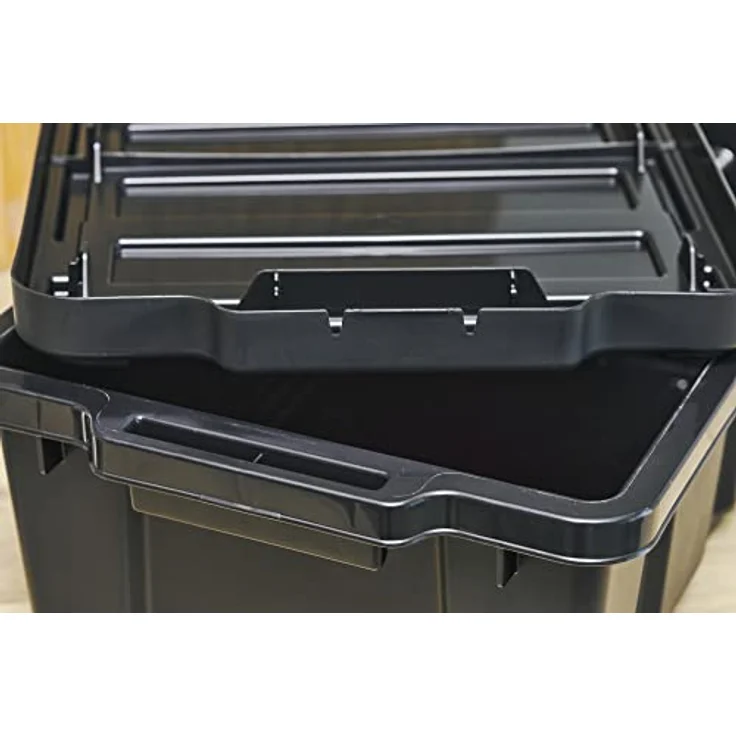 Iris Ohyama Heavy Duty Organisation Boxes, 50L, 3er-Set, Rot, Groß, Robust, Stapelbar, Aufbewahrungsbox, Für Garage, Regale, Umzug, Plastik, Utility, Werkzeugkiste, DDSKT-450 – Bild 6