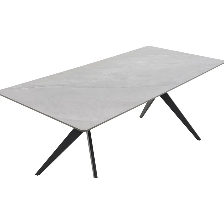 HELA Esstisch PACCINO (1-St), Sintered Stone, Marmoroptik, Platte fest (1 cm), Metallgestell konisch – Bild 4