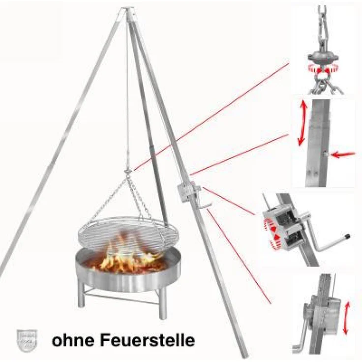 Schneider Dreibeingrill mit Grillrost, Edelstahl, Ø 60 cm – Bild 1