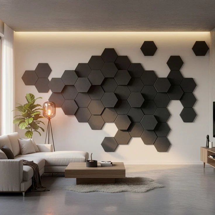 HOME DELUXE Akustikplatten Hexagon selbstklebend SILENT - 20er Set Schwarz – Bild 1