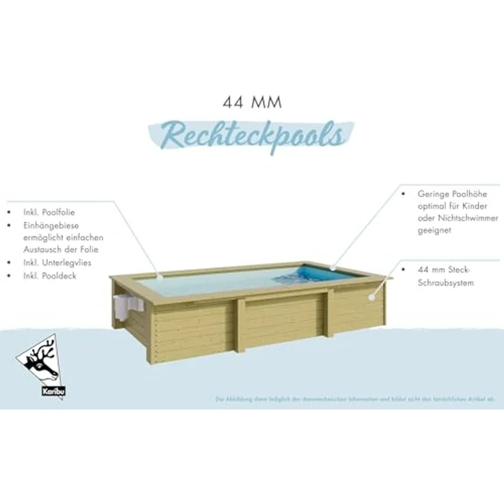 Karibu Rechteckpool Holzpool Large inkl. Sandfilteranlage & Skimmer, Massivholz, witterungsbeständig, wetterfest – Bild 4