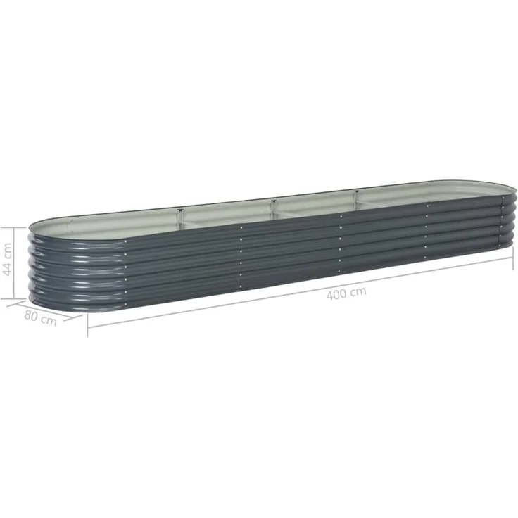 DELUKE® rundes Hochbeet für Garten BLUMO Verzinkter Stahl Hochbeet Metall Gartenbeet rund Kräuterbeet Blumenbeet Frühbeet für Garten Gemüsebeet, 400x80x44cm, Grau – Bild 2