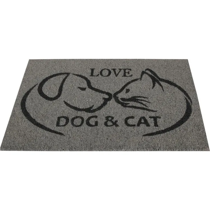 Bestlivings Fußmatte Kokos Schuhabtreter 40x60 cm in grau ( Hund & Katze ), weitere Motive erhältlich