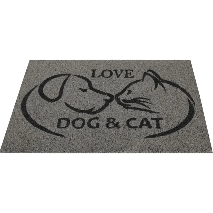 Bestlivings Fußmatte Kokos Schuhabtreter 40x60 cm in grau ( Hund & Katze ), weitere Motive erhältlich – Bild 1