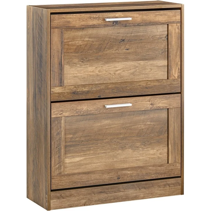 SoBuy FSR137-F Schuhschrank, MDF, Papierfurnier, Braun, 60 x 79 x 23 cm – Bild 1