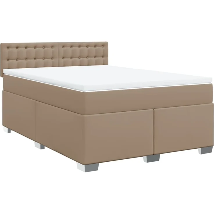 vidaXL Boxspringbett Matratze Cappuccino-Braun 160x200 cm Kunstleder 3288431 – Bild 3