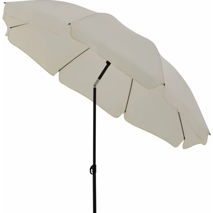 Derby Strandschirm ca. 200cm/8tlg. D. 820 natur, Gest. anthrazit 19/22 mm, ohne Volant