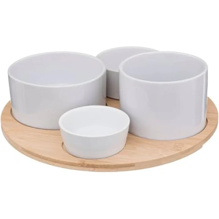 Secret de Gourmet Set für Dips mit 5 Schälchen auf Bambus-Tablett – Bild 1