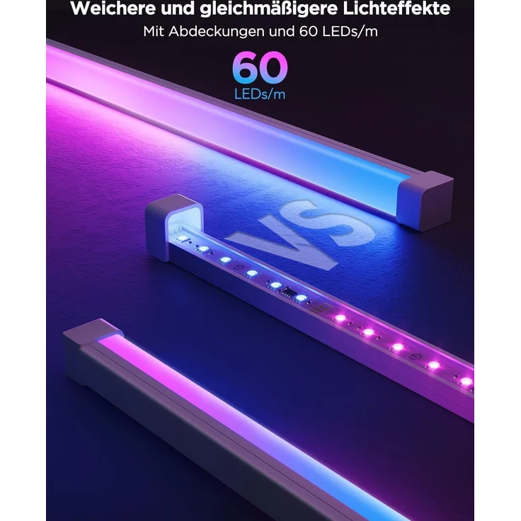 Govee RGBIC LED Strip mit Profil, 3M Smart LED Streifen Kompatibel mit Alexa & Google Assistant, 64 Szenenmodi, APP-Steuerung, Schiene mit Leisten für Schlafzimmer, Sockelleisten, Kabinett, – Bild 2