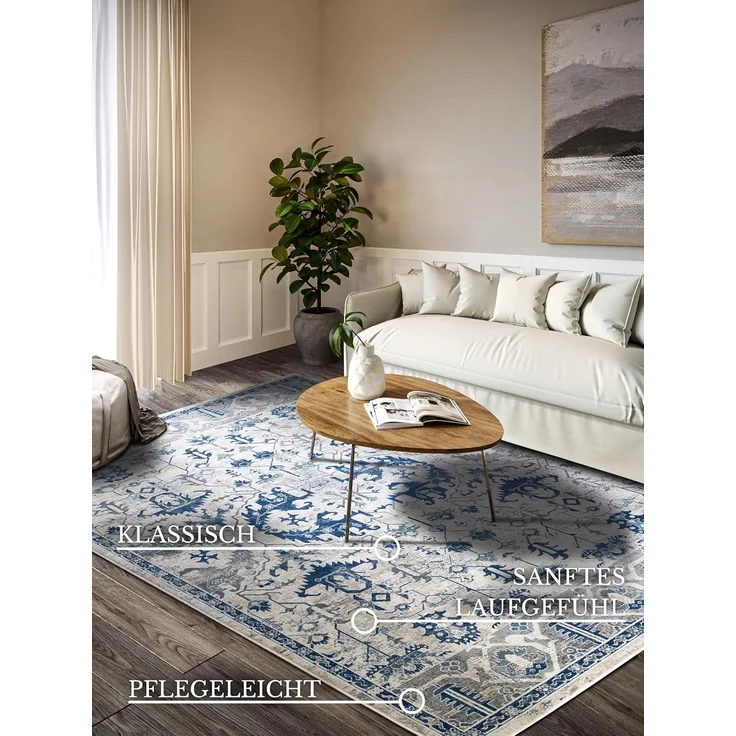 Villeroy & Boch Teppich Emmanuel, rechteckig, Höhe: 11 mm, Läufer, Orient, Wohnzimmer, Schlafzimmer, Klassisch, Kurzflor, Weich – Bild 3