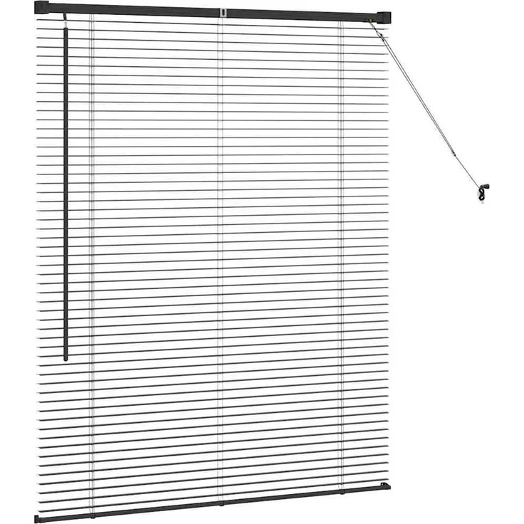 vidaXL Venezianische Jalousie Schwarz 130 x 100 cm 25 mm Aluminium 42006122 – Bild 6