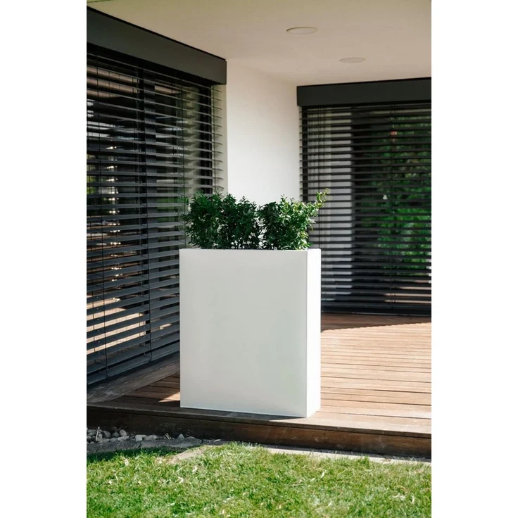 VIVANNO Pflanzkübel pulverbeschichtetes Stahlblech ELEMENTO Kasten - Weiß Matt (1 St), 75x25x90 cm – Bild 3