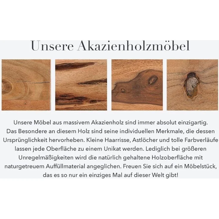 riess-ambiente Baumkantentisch MAMMUT NATURE 200cm honigfarben (natur) / silber (Einzelartikel, 1-St), Massivholz · Edelstahl · Kufen · 6cm Platte · lackiert · Esszimmer – Bild 7