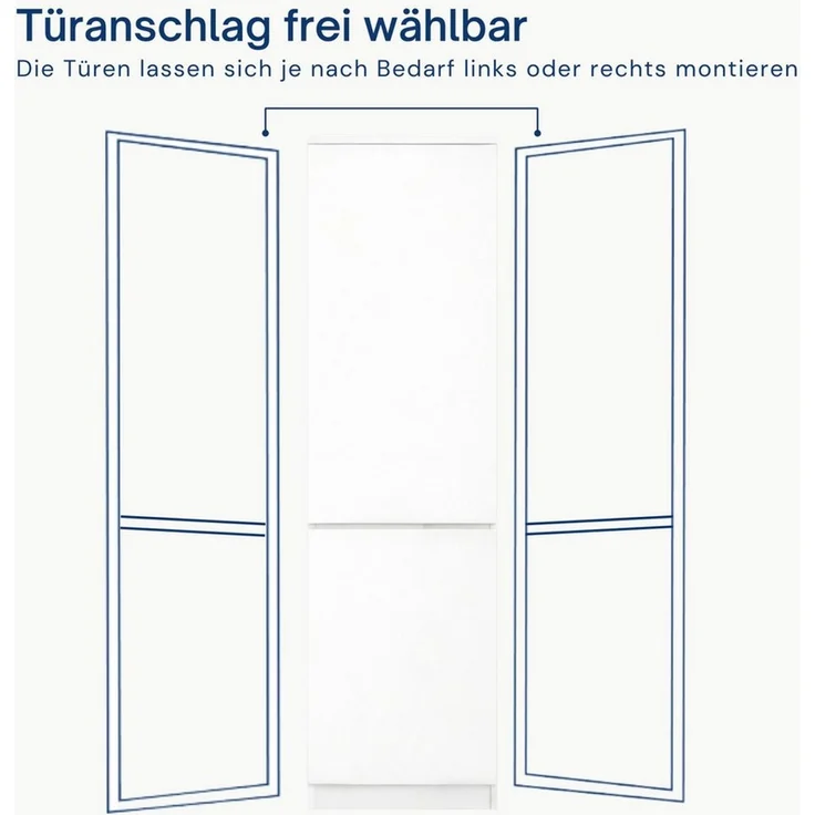 Home Collective Kleiderschrank Garderobenschrank Mehrzweckschrank Schrank platzsparend & vielseitig (50 x 40 x 180,5 cm (BxTxH), ideal für Schlafzimmer Flur & Arbeitszimmer) mit 2 Türig & 5 Einlegeböden in weiß – Bild 2
