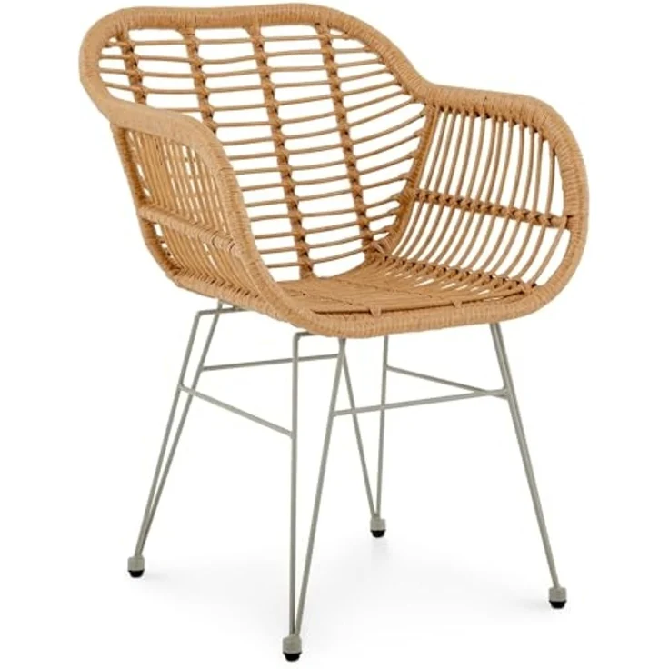 IDIMEX Gartenstuhl PARAMO (2 St), In & Outdoor Esszimmerstuhl 2er Set mit Metallgestell in Rattan Optik – Bild 6