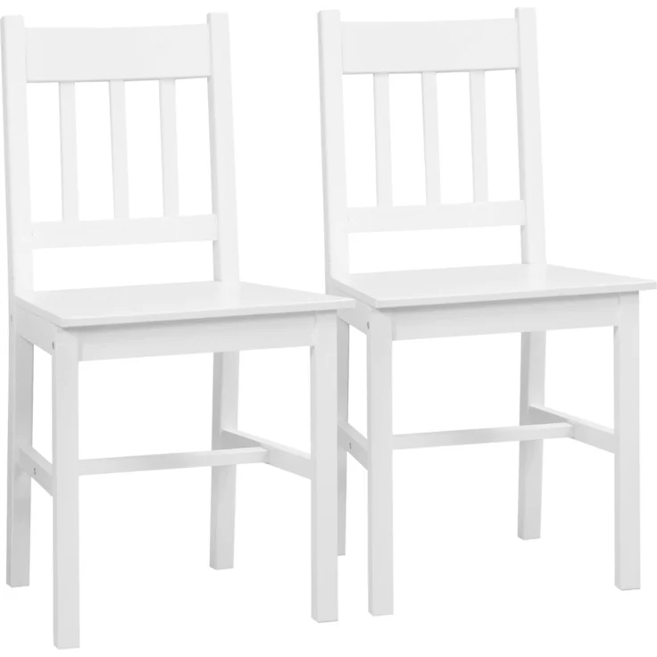 Esszimmerstuhl-Set, 2 Stück, 41x46,5x85,5 cm, Kiefernholz, weiß – Bild 4