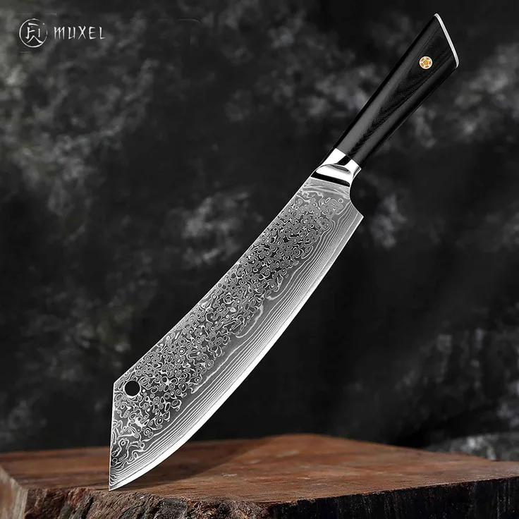 Extra großes Kochmesser mit gebogener Klinge, scharf, langlebig Ein Allzweckmesser