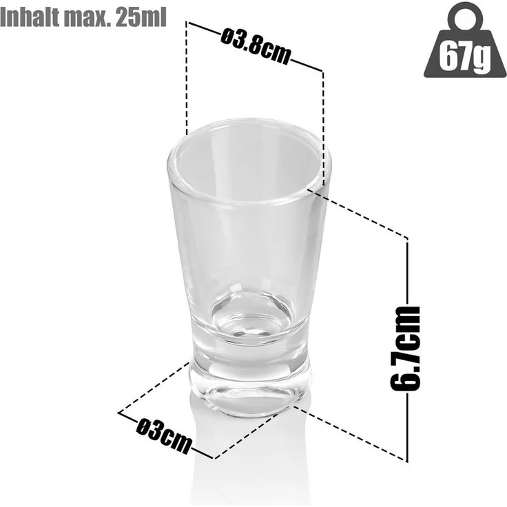 BigDean 12 Stück Schnapsgläser 2cl in Geschenkbox – hochwertige Shotgläser spülmaschinenfest - in Gastro Qualität – Bild 2