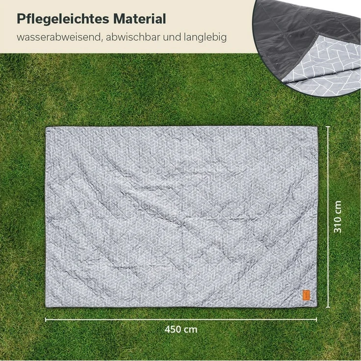 Skandika Zeltteppiche Bredal, 310 x 450 cm, mit Softtouch- Polyester, wetterfest & wasserdicht, mit Tragegurt – Bild 2