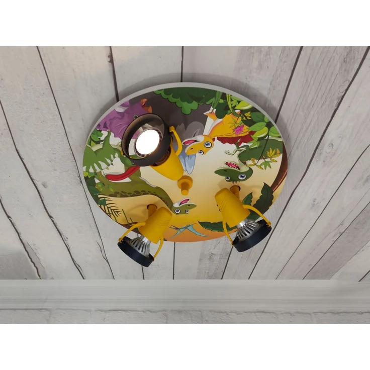 Kinderzimmer Deckenstrahler 3-flammig mit Dino Motiv, Ø 35cm – Bild 3