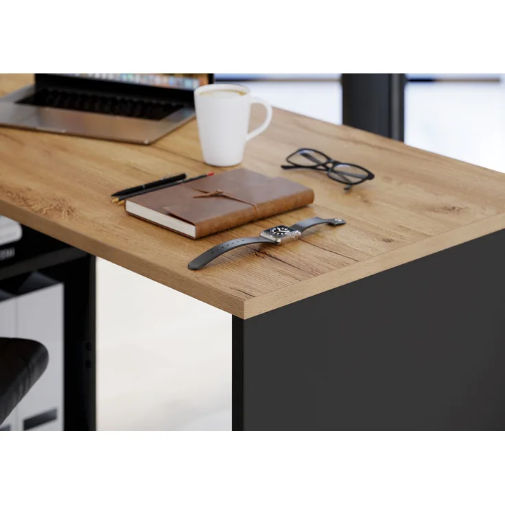 Germania Winkelschreibtisch 4187-549, mit integriertem Sideboard, 146 x 76 x 145 cm (BxHxT)