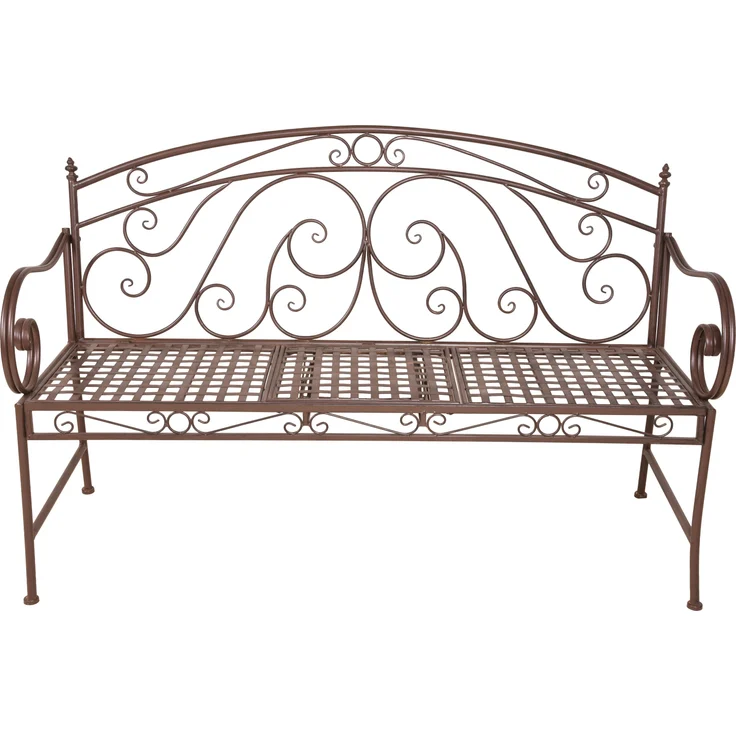 Gartenbank SABINE hochklappbarer Tisch - 147cm Breit, Stahl, Braun, 147 x 53 x 94,5 cm | Terrassenbank Wetterfest Sitzbank Outdoor Bank – Bild 7