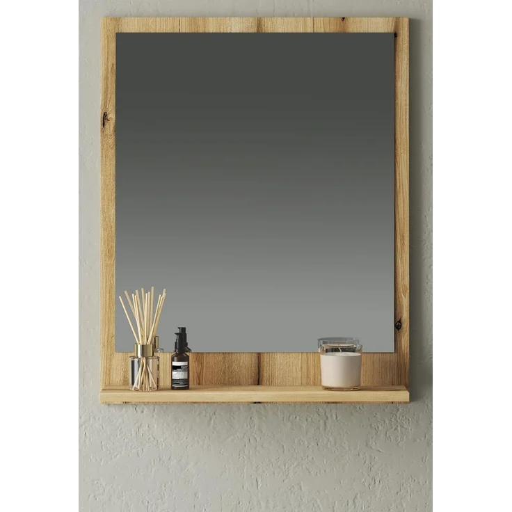 Badezimmer Spiegel Torsby in Eiche mit Ablage 60 x 75 cm – Bild 2