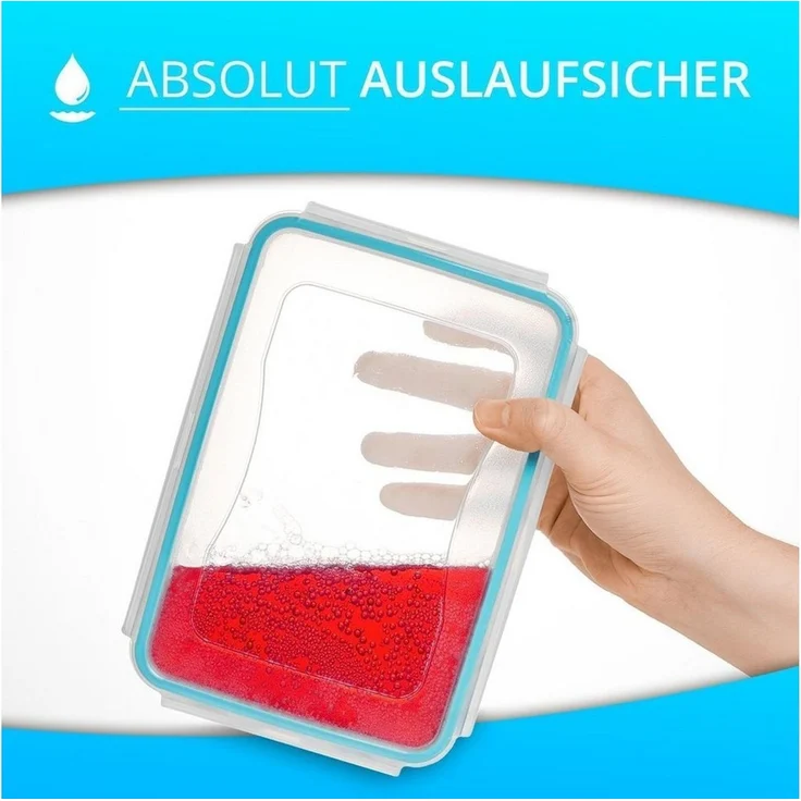 astor24 Frischhaltedose Frischhaltedosen Set mit Deckel Vorratsdose Gefrierdose Kunststoff, (4er Set, ineinander stapelbar, 4er Set Frischhaltedosen 900 ml mit Deckel), 900 ml, 100% Luftdicht und Auslaufsicher, BPA-frei, Bruchsicher – Bild 3