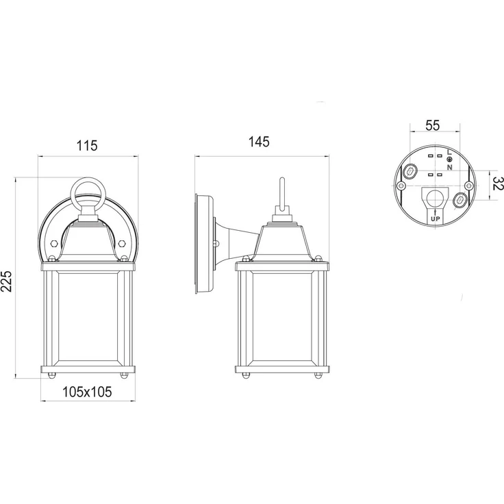 Landhausstil Außenwandleuchte MIRANDE, Wandlaterne Anthrazit, Höhe 22cm – Bild 8