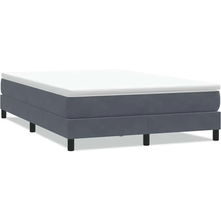 vidaXL Boxspringbett ohne Matratze Dunkelgrau 160x220 cm Samt 3315880 – Bild 2