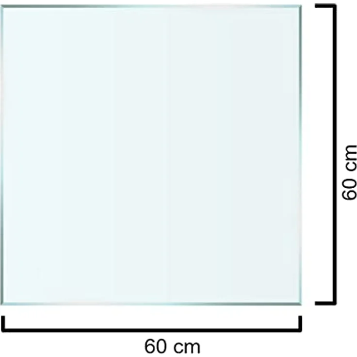 HOOZ Tischplatte aus Glas 60 x 60 x 0,6 cm oder als Funkenschutzplatte für den Kamin (Klarglas, 1 St, ESG-Sicherheitsglas), mit hochwertigem Facettenschliff – Bild 4