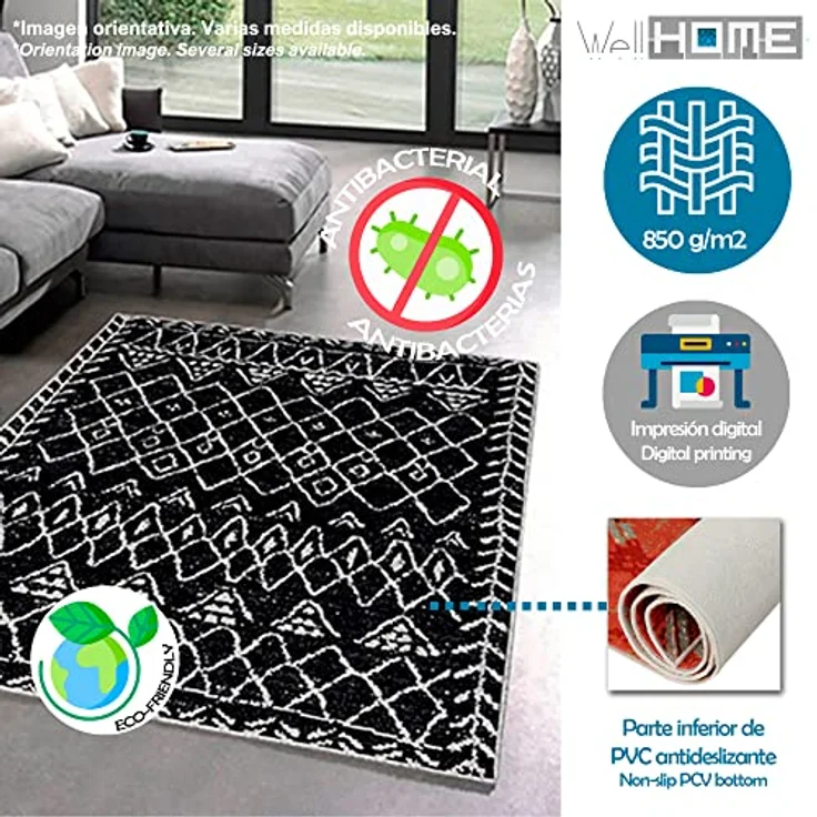 BattleField schwarz bedruckter Polyesterteppich 140x220 cm Modell BattleField – Bild 5