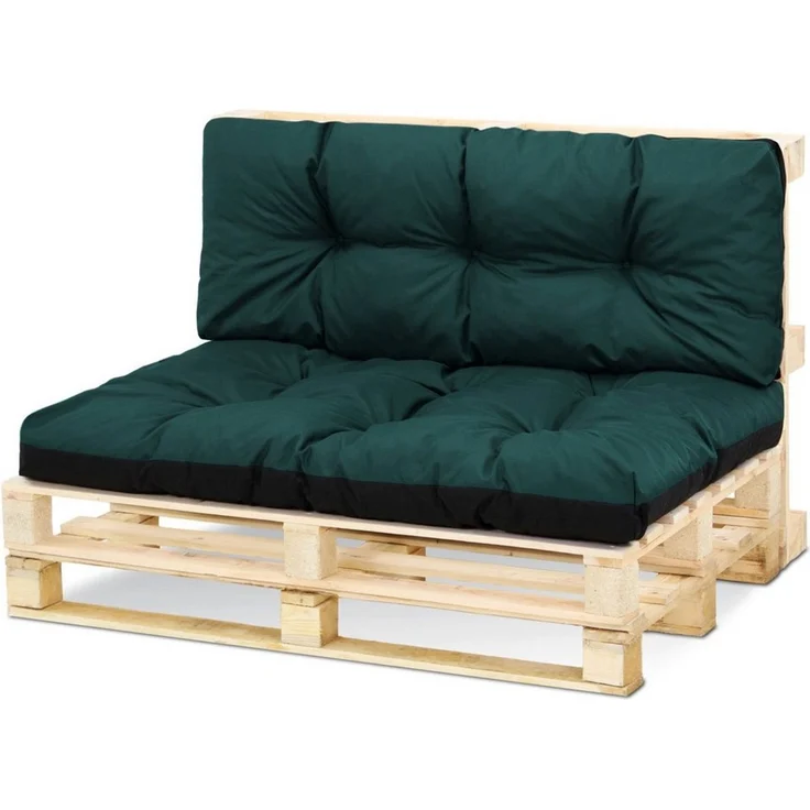 Amazinggirl Palettenkissen Palettenkissen Set 40x120 + 80x120 cm Grün