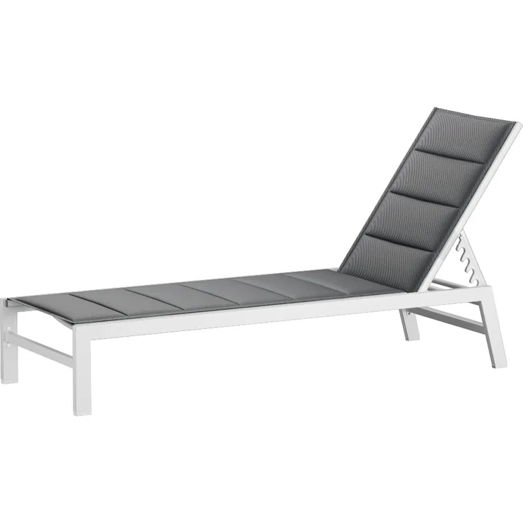 Blumfeldt Renazzo Sonnenliege - Verstellbarer Liegestuhl, Wetterfest & Ultraleicht, 5-Positionen Rückenlehne, Aluminiumrahmen, 120kg Kapazität, ComfortMesh, 195x60cm, Garten & Balkon, Weiß