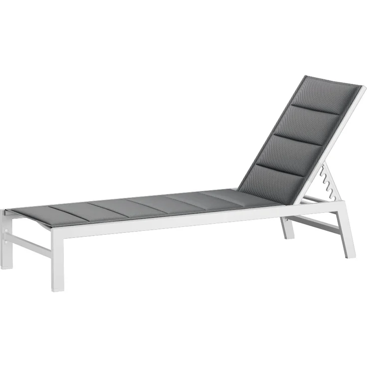 Blumfeldt Renazzo Sonnenliege - Verstellbarer Liegestuhl, Wetterfest & Ultraleicht, 5-Positionen Rückenlehne, Aluminiumrahmen, 120kg Kapazität, ComfortMesh, 195x60cm, Garten & Balkon, Weiß – Bild 1