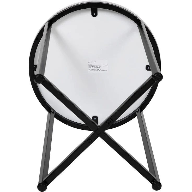 Flash Furniture Wohnzimmer Beistelltisch weiß matt schwarz – Bild 8