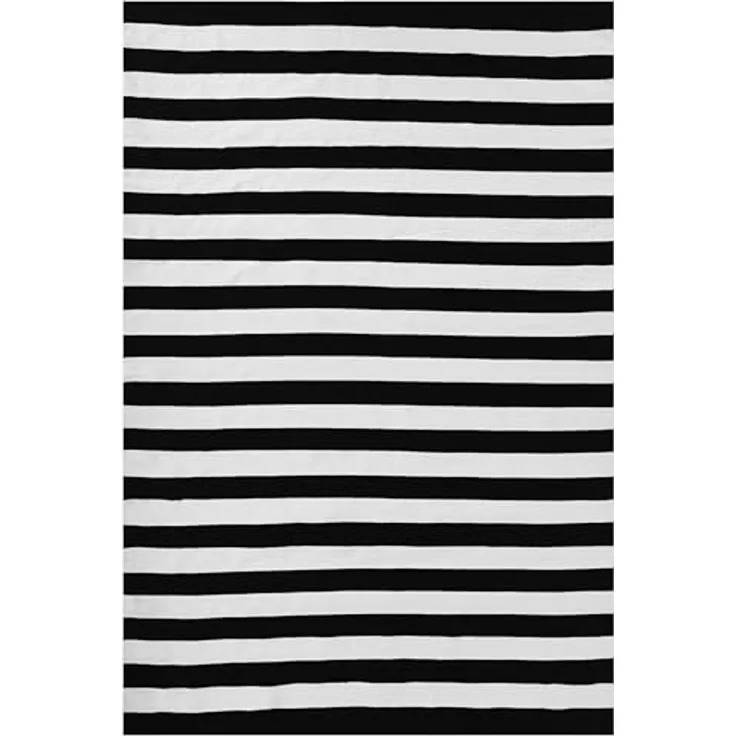 Outdoor Teppich schwarz-weiß 140 x 200 cm Streifenmuster Kurzflor TAVAS