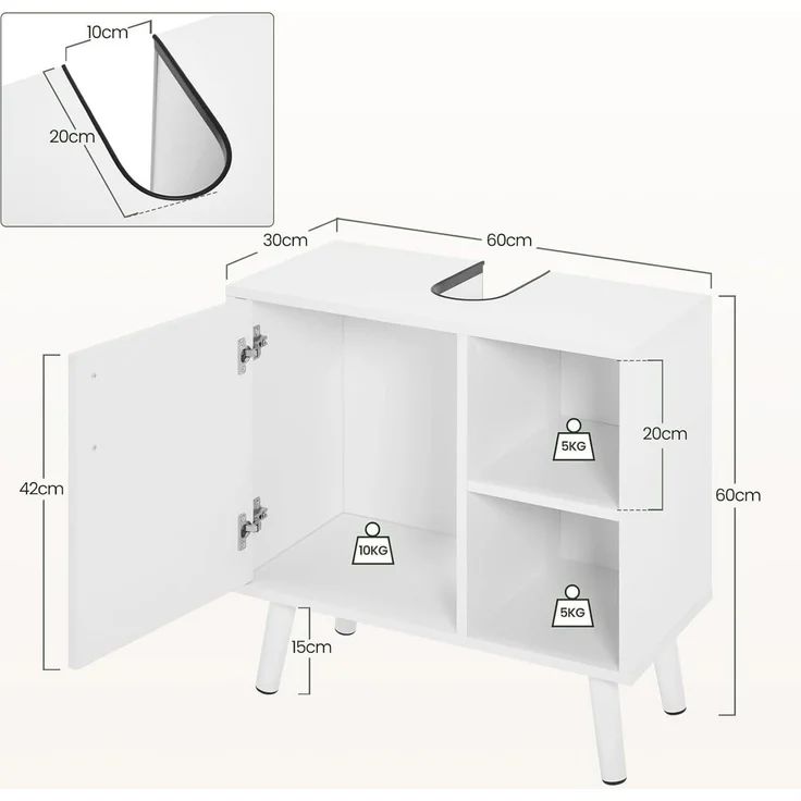 EUGAD Waschbeckenunterschrank (1-St) – Bild 2